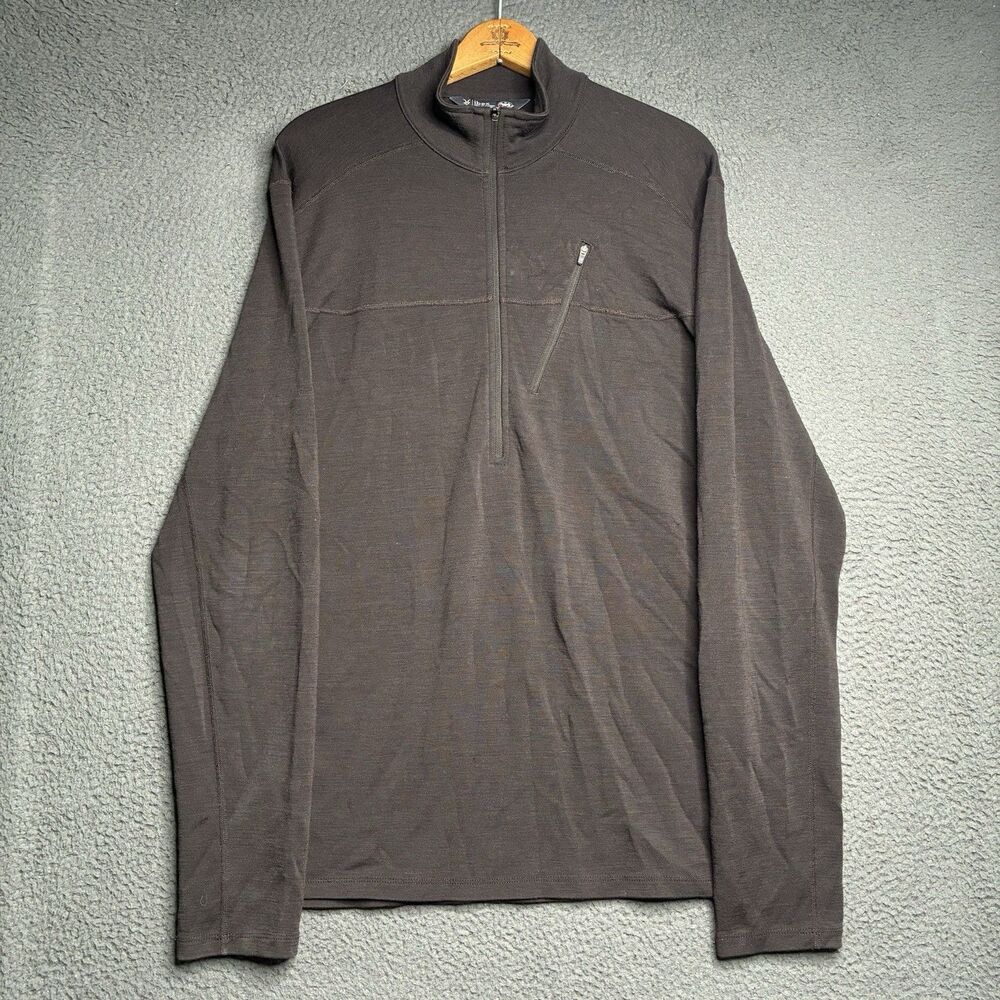 IBEX Shak Jacket 1/4 Zip Merino Wool Fleece Mens XL USA Made Black